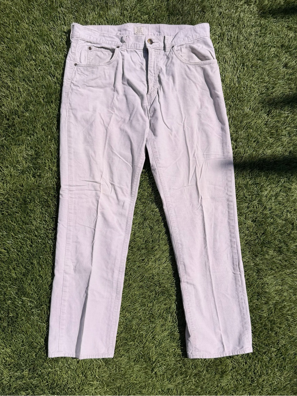 Men's J. Crew Straight Leg Corduroy Pants in Off White size 33 - 30